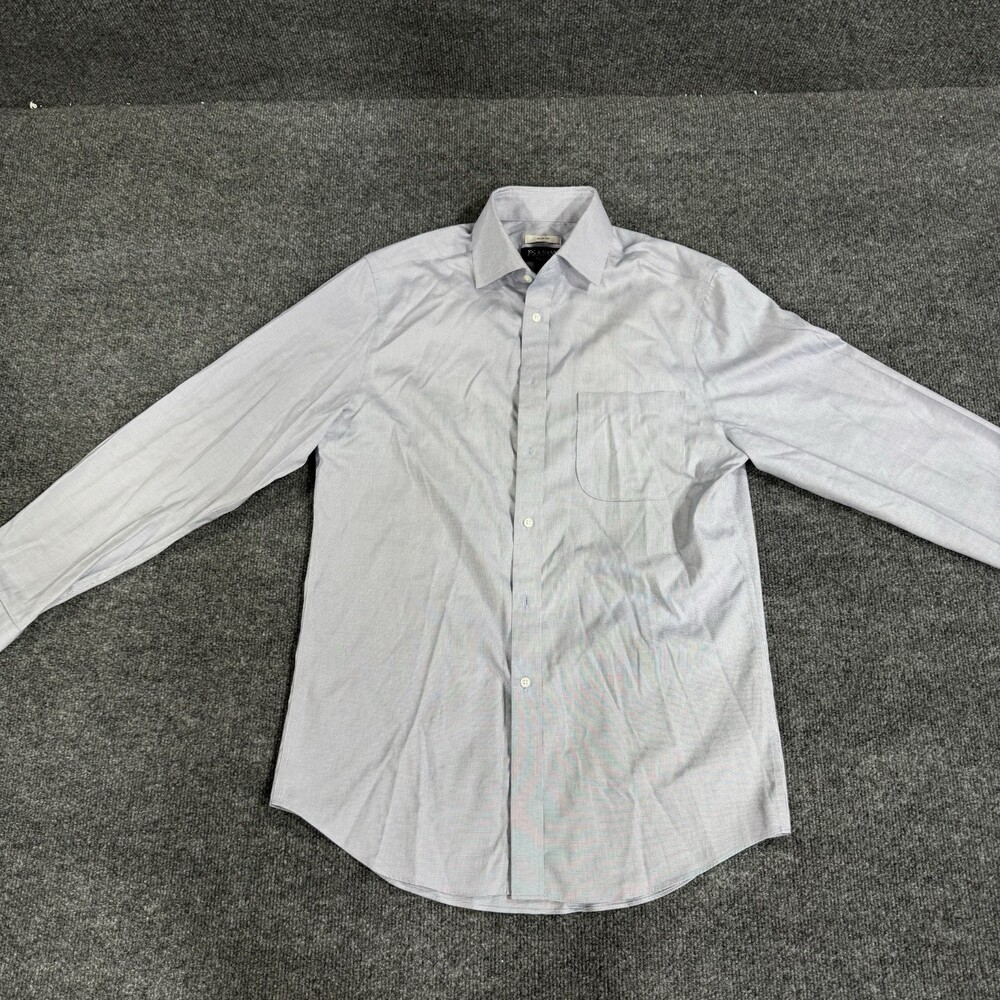 Jos. A. Bank Traveler Shirt Mens 15.5 32/33 Blue Check Cotton Button-Up Pocket
